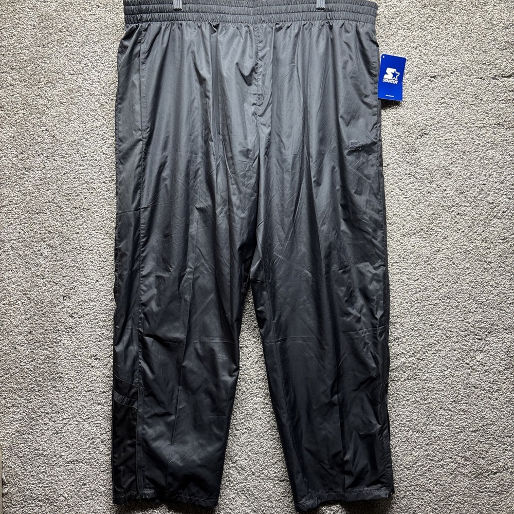 Vintage Starter‎ Big Mens 2XL (44-46) Gray Windbreaker Track Pants Ankle Zip NWT